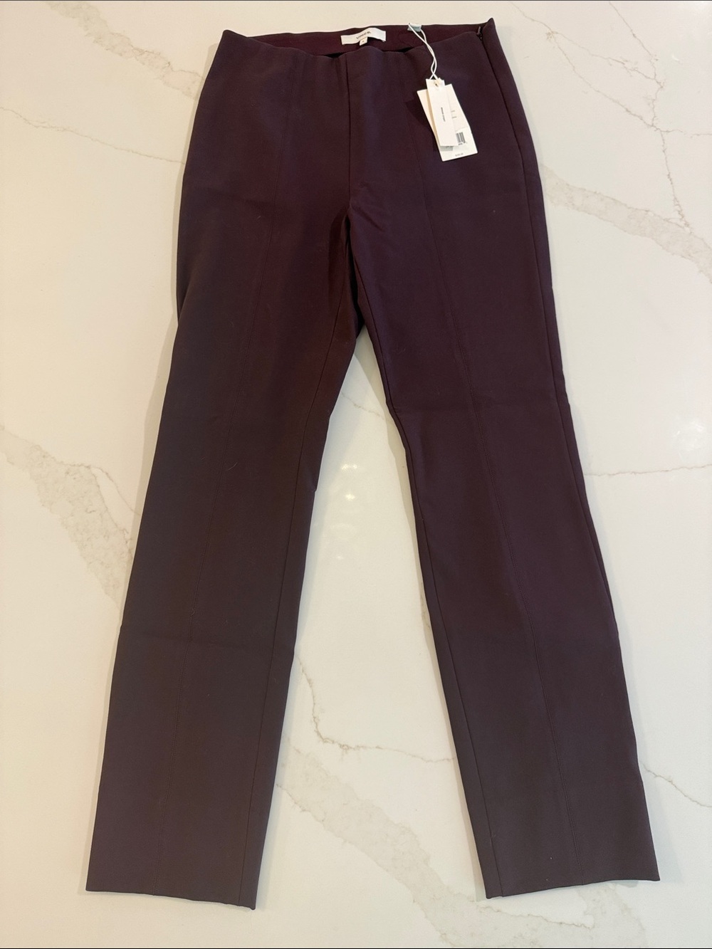 Vince Deep Burgundy Stretch Ponte Trousers